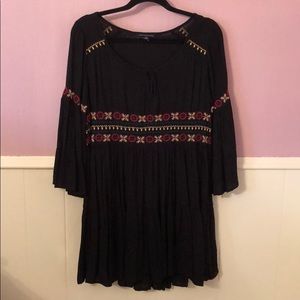 American Eagle size small black embroidered dress